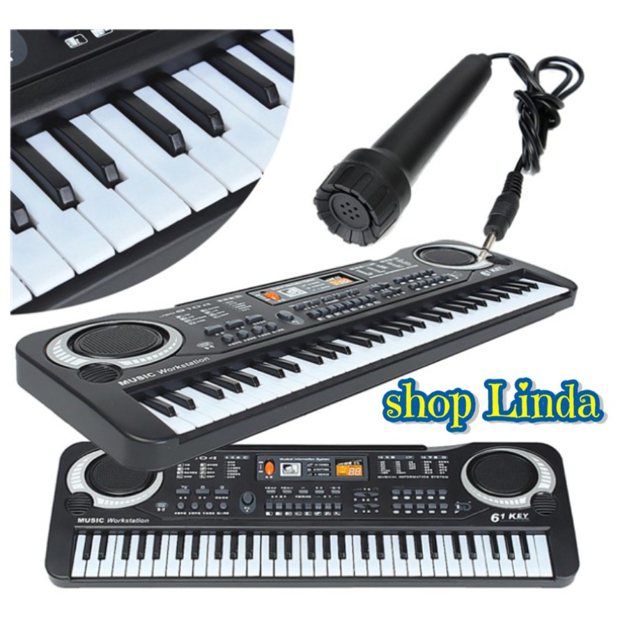 [Bảo hành 1 đổi 1] Đàn piano đàn điện tử cho bé tập 61 phím cho bé mơi chơi tặng kèm mic Linda