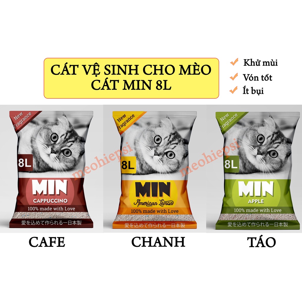 COMBO 6 bịch cát nhật (1 tải) - cát vệ sinh cho mèo đen nhật 8L