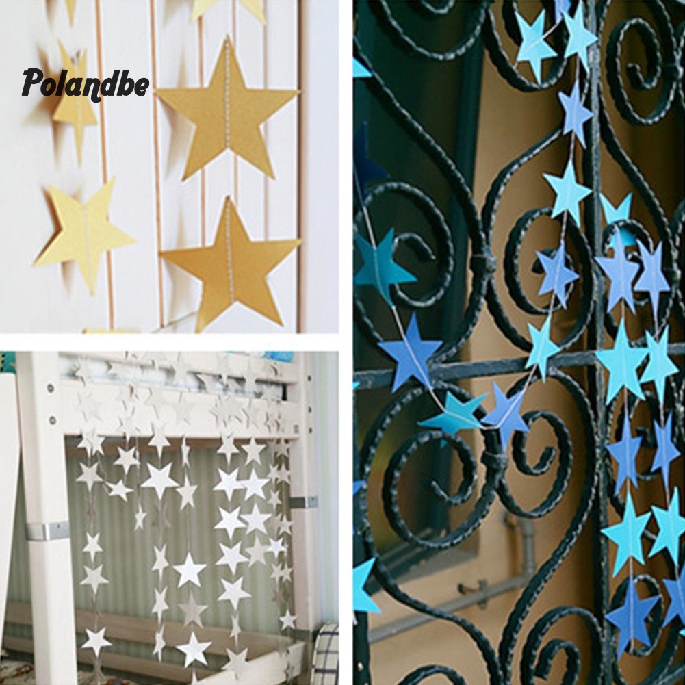 ◆po 4M Cardboard Paper Stars Banner Festival Party Celebration Wall Hanging Decor