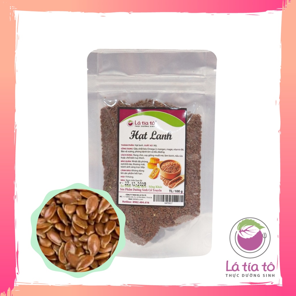 HẠT LANH (FLAXSEED) 100gr - LÁ TÍA TÔ