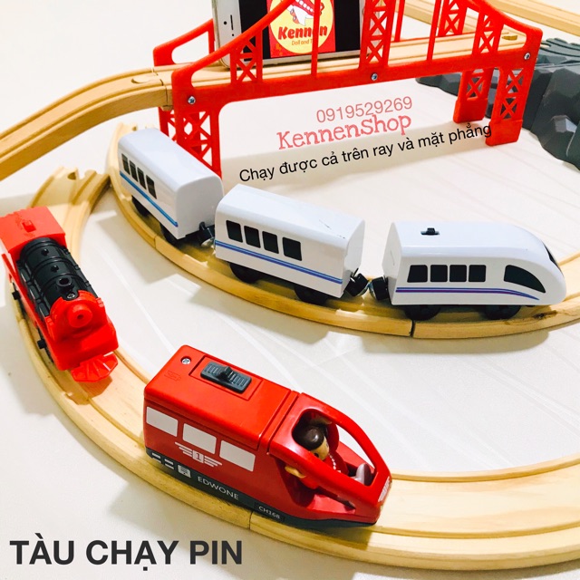 Xe lửa chạy pin và các chi tiết mở rộng cho mô hình gỗ