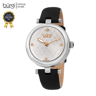Đồng hồ thời trang nữ burgi bur196 họa tiết mặt số đan chéo độc đáo dây da nhiều màu 32mm