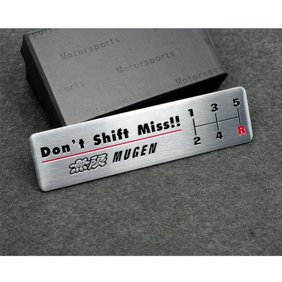1 Cái Đừng Dịch Chuyển Miss Mugen 3.9 "" Nhôm Auto Body Gear Stick Sticker Biểu tượng