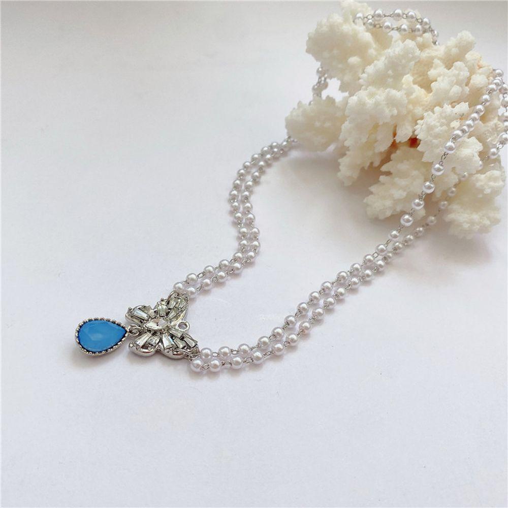 ANEMONE Vòng cổ Hai Lớp Mặt Hình Giọt Nước Thời Trang Cho Nữ