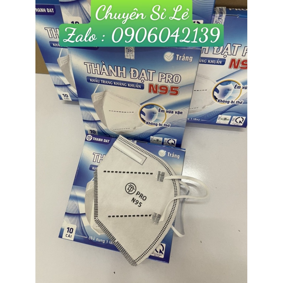 Khẩu Trang Y Tế Kháng Khuẩn 4 lớp N95 Thành Đạt PRO 1 Hộp 10 cái