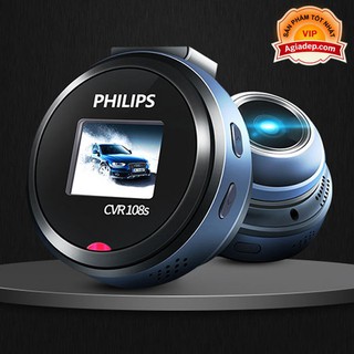 Camera hành trình oto xe hơi (Hàng hiệu) Philips CVR - Hỗ trợ app wifi xem trên điện thoại (hình đồng xu tròn)