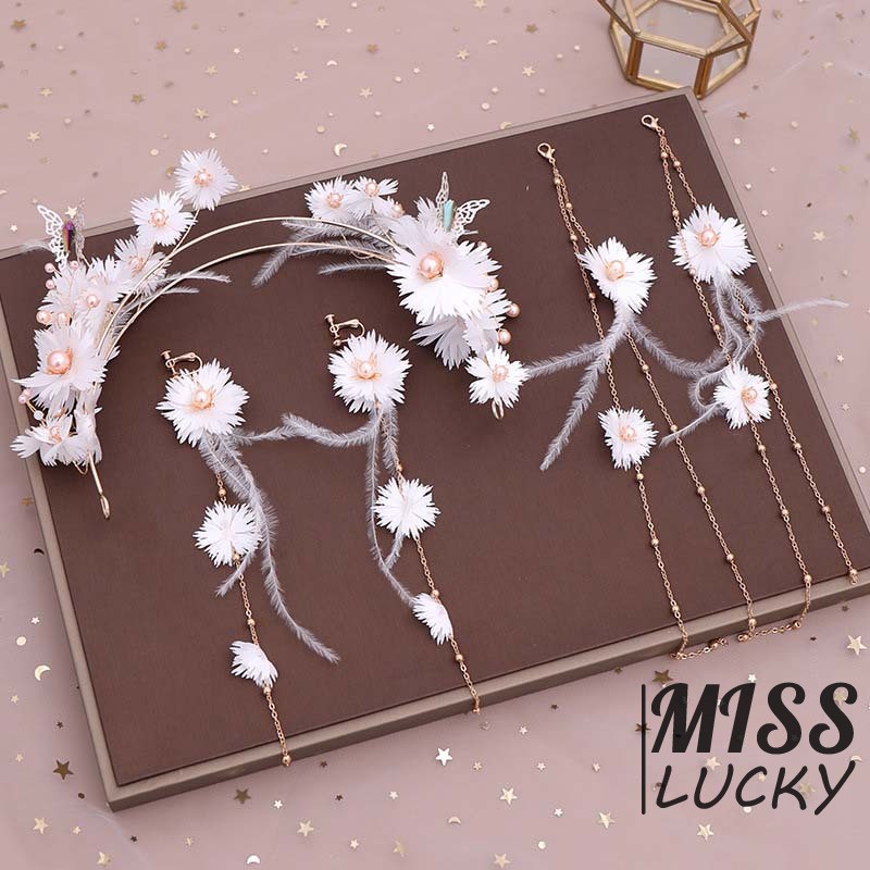 Phụ kiện cài tóc phong cách Hàn Quốc thanh tú cho cô dâu