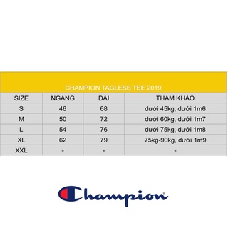 Áo thun Champion thêu tagless mini logo authentic