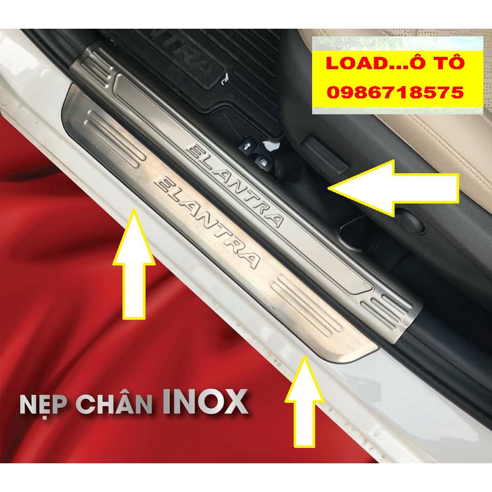 Ốp Bậc Cửa, Nẹp Bước Chân Trong, Ngoài Huyndai Xe Elantra 2022-2018 Chất Liệu Inox