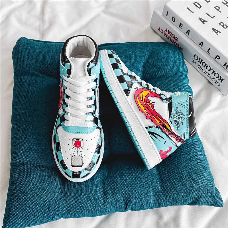 Giày thể thao cổ cao in hình Tanjiro Demon Slayer 2021 thời trang cho nam