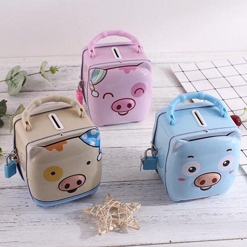 [Dạy Con Làm Giàu] Két Sắt Cho Bé Đựng Tiền Mini Hình Heo