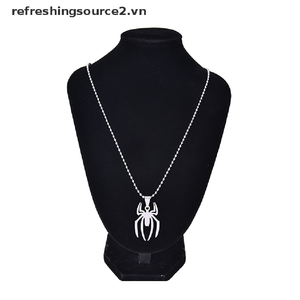 Vòng cổ Mặt Hình Nhện Bạc Bằng Thép Không Gỉ Thời Trang