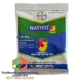 Nativo 60gr đốm lá- đạo ôn - phấn trắng - thán thư