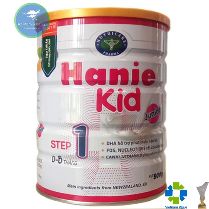Sữa bột Hanie Kid 1 dành cho trẻ biếng ăn &amp; suy dinh dưỡng 0-6 tháng tuổi (900g)