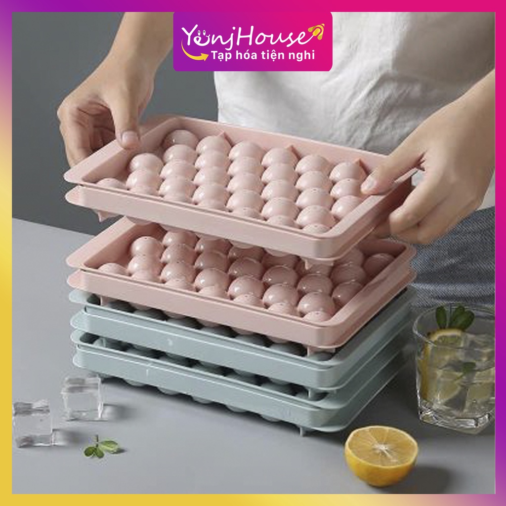 KHAY ĐÁ, VỈ ĐÁ TRÒN 33 VIÊN VIỆT NHẬT KHUÔN THẠCH, KHUÔN KẸO DẺO (GIAO MÀU NGẪU NHIÊN) – YENJHOUSE