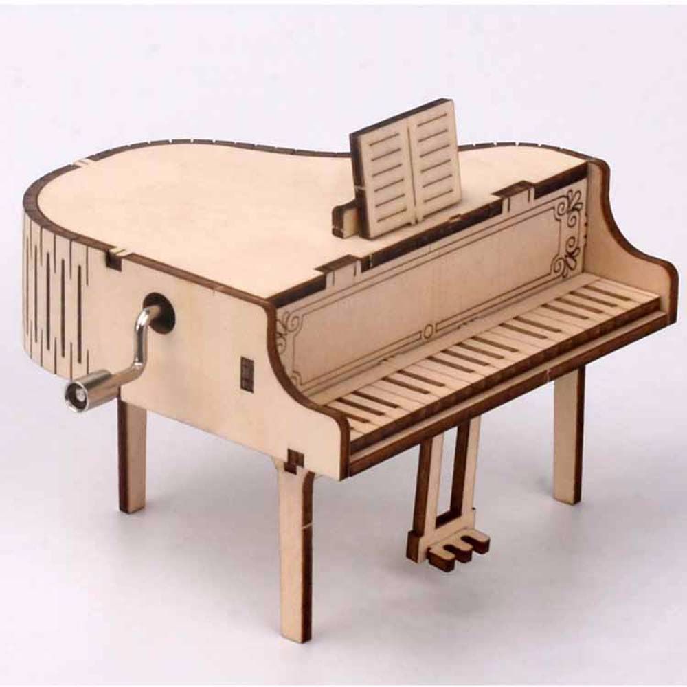 Mô hình đồ chơi hộp nhạc đàn piano lắp ráp thủ công bằng gỗ 3D nhiều màu độc đáo cho trẻ em DIY