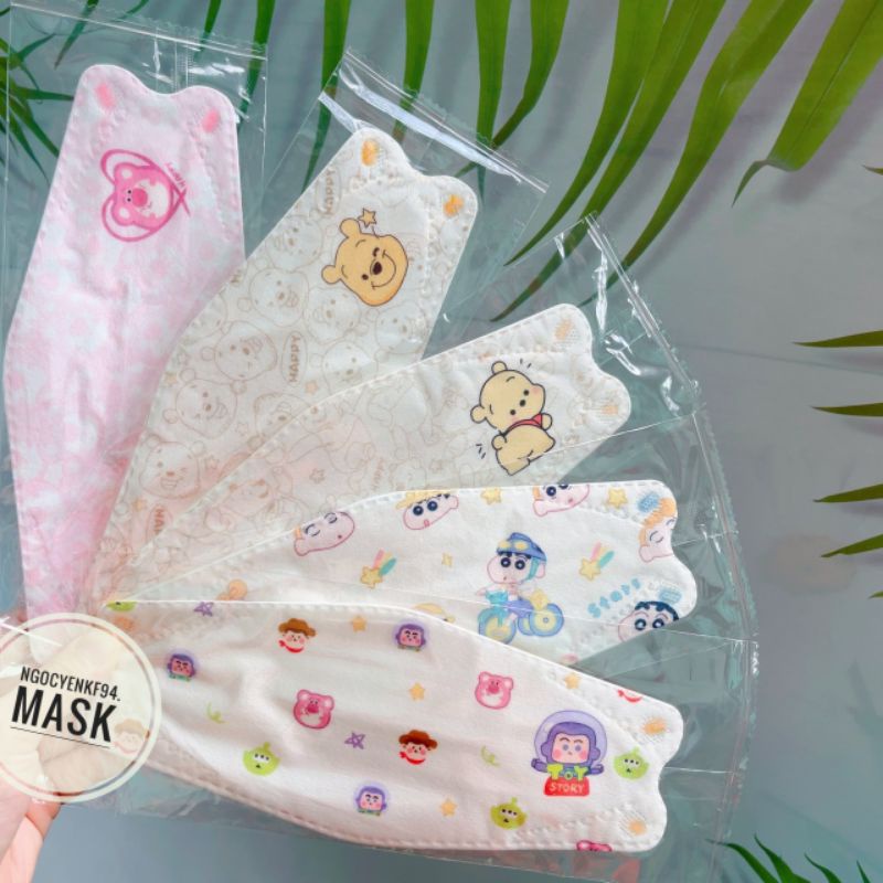 [ Mẫu Mới Về ] Gói 10 Chiếc Khẩu Trang KF94 In Hình Dễ Thương Size Người Lớn