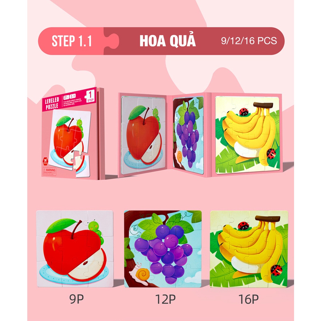 Bộ xếp hình từ tính, ghép tranh 3D nhiều chủ đề