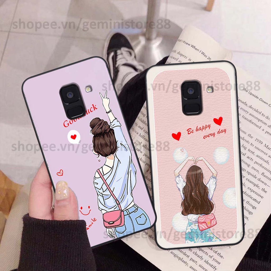Ốp Samsung A6 2018 / A6 Plus / A6+ in hình cô gái be happy trẻ trung cá tính năng động
