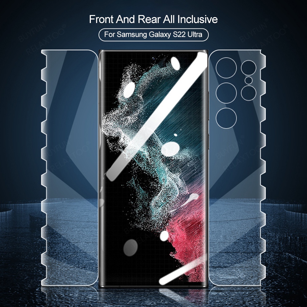 Bướm Cong Mềm 360° Miếng Dán Hydrogel Trong Suốt Bảo Vệ Màn Hình Cho Samsung Galaxy S22/S22 Plus/S22 Ultra