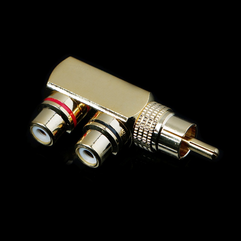 Đầu Nối Chia Cổng RCA 1 Thành 2 Cổng Cắm Bằng Đồng Tiện Dụng