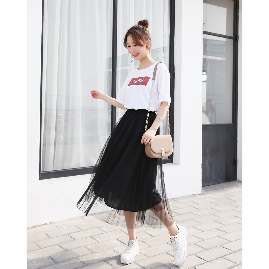 [Jamela Store] Chân váy xếp ly dáng dài