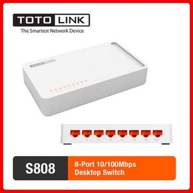 Bộ Chia Mạng 8 Cổng TOTOLINK S808 - Switch Chia Mạng 8 Port- BH 24 Tháng