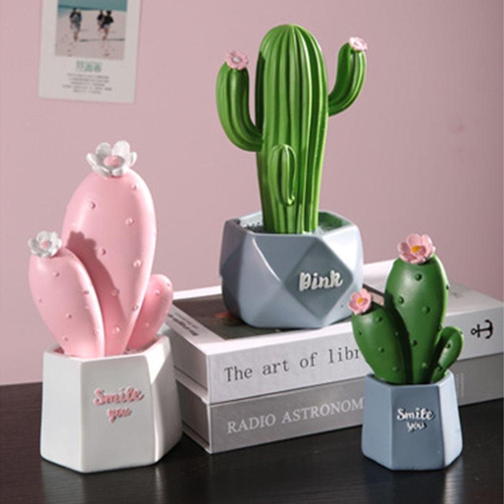 Mô Hình Cây Xương Rồng Mini Bằng Nhựa Resin Trang Trí Bàn Làm Việc