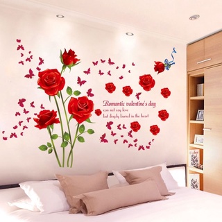 Decal dán tường hoa hồng tình yêu