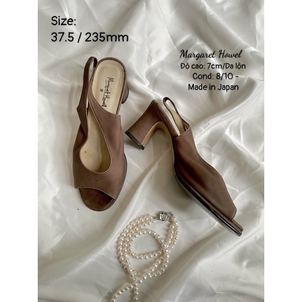 Sandal/Giày cao gót vintage hở mũi /size 37.5/235mm