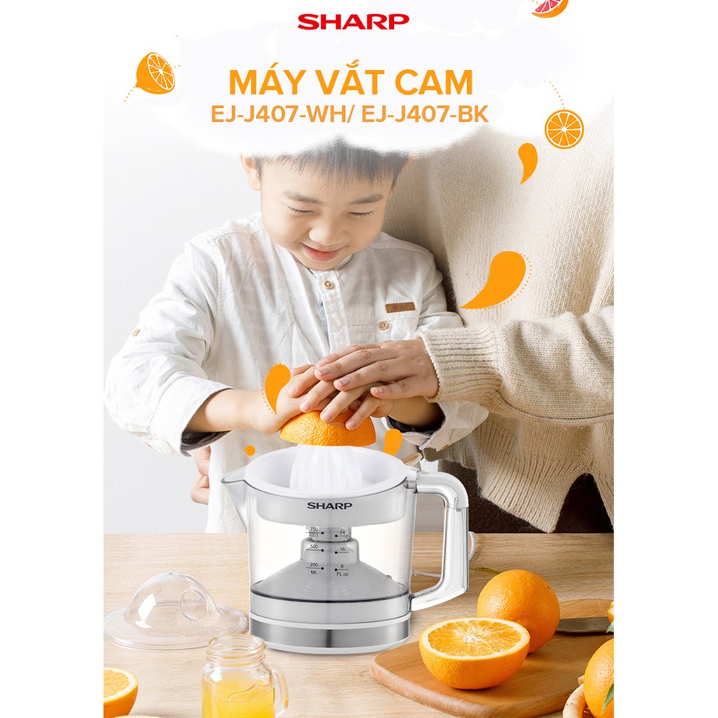 Máy Vắt Cam Sharp EJ-J407-WH - Hàng Chính Hãng