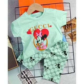 (SIZE 1-8)(9-20kg) BỘ THUN LỬNG CAO CẤP CHO BÉ GÁI IN HÌNH MICKEY DỄ THƯƠNG