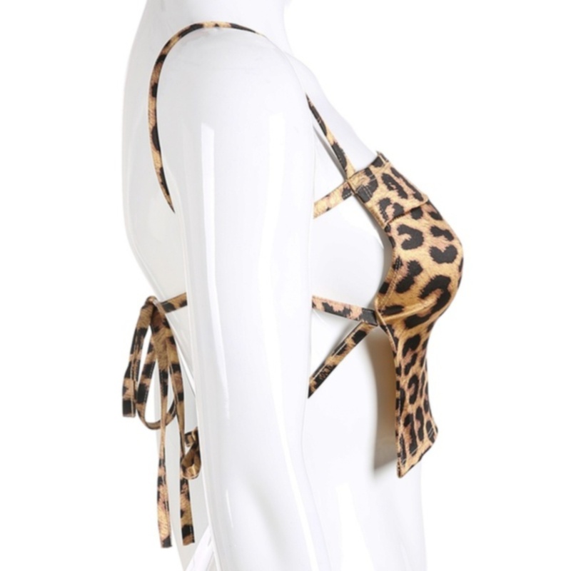 Sexy Backless Leopard Print Cross Straps Camisole Women | BigBuy360 - bigbuy360.vn