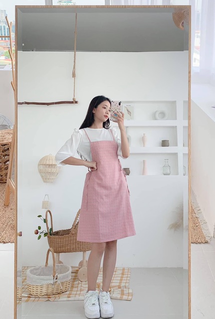 Đầm - Váy hai dây Ulzzang thắt nơ eo ( hình thật, sẵn)