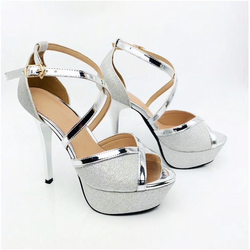 Giày cao gót đế đúp 13cm,sandanl cao got thời trang,giày cưới,hoa hậu catwalk,pipu 71 nhũ