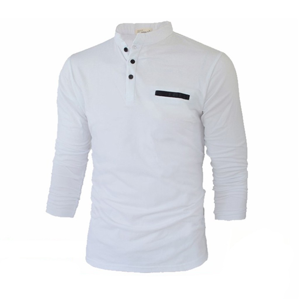 Áo Thun Nam Dài Tay Cổ Trụ 💕𝘍𝘳𝘦𝘦𝘴𝘩𝘪𝘱💕 Áo Nam Tay Dài Pocket Thun Cotton Cao Cấp Thấm Hút Tốt 2 Màu 3 Size - STAND