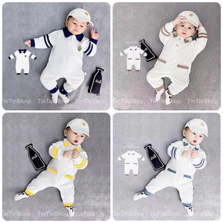 Áo liền quần cho bé Body công tử dài tay cho bé trai bodysuit liền thân 100% cotton, hàng xuất Hàn QSLT07