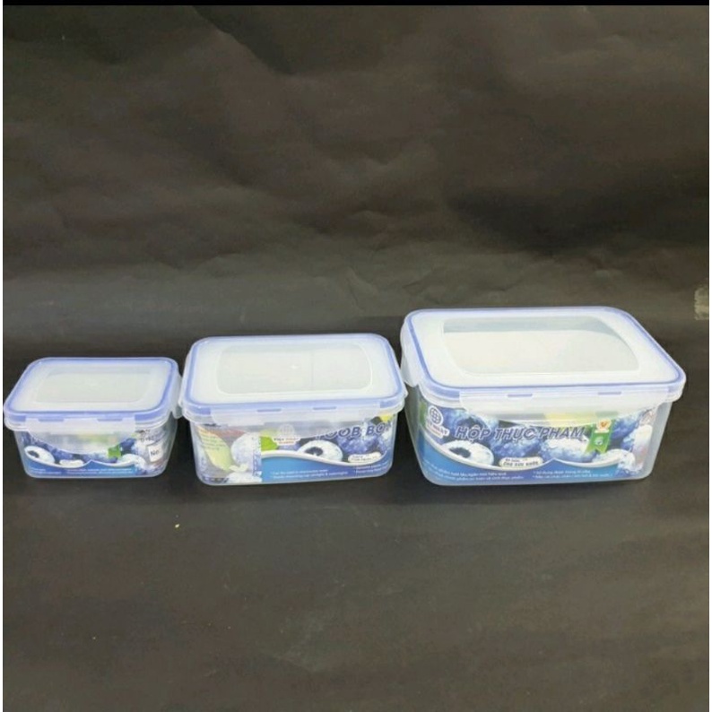 #Sale sập sàn# Hộp lạnh chữ nhật đựng thực phẩm, rau củ quả 4 khóa có gioăng cao su chống trào, chống đổ-nhựa sin