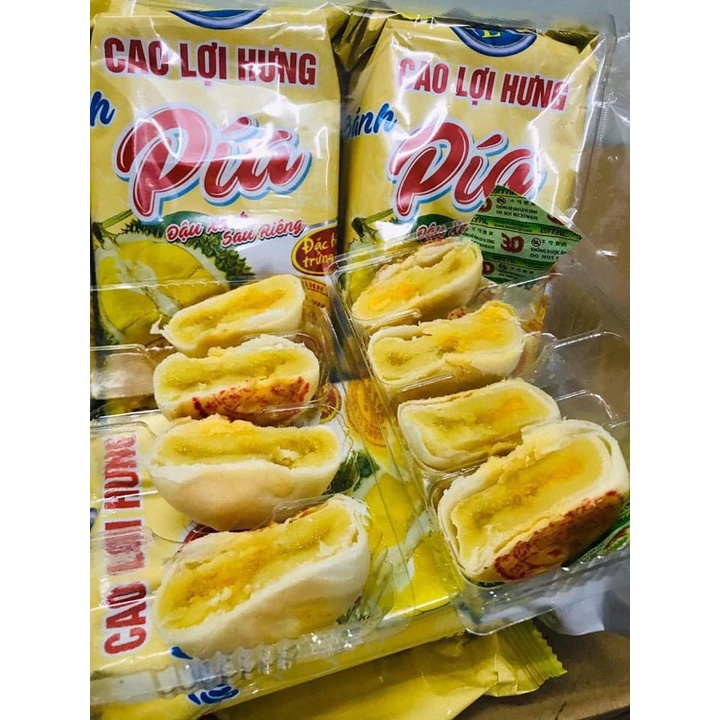 COMBO 2 LỐC BÁNH PÍA ĐẬU XANH SẦU RIÊNG CAO LỢI HƯNG - ( mỗi lốc gồm 3 gói bánh pía )