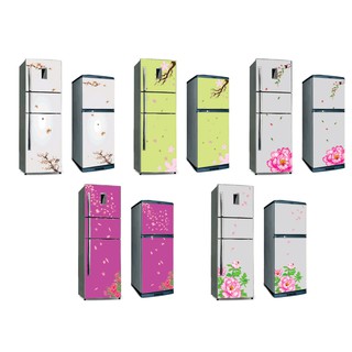 Decal dán tủ lạnh hoa 3d