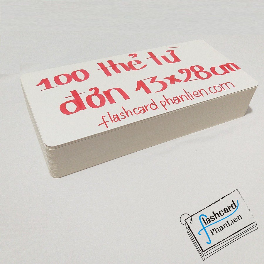 Flash card từ đơn  màu trắng không chữ