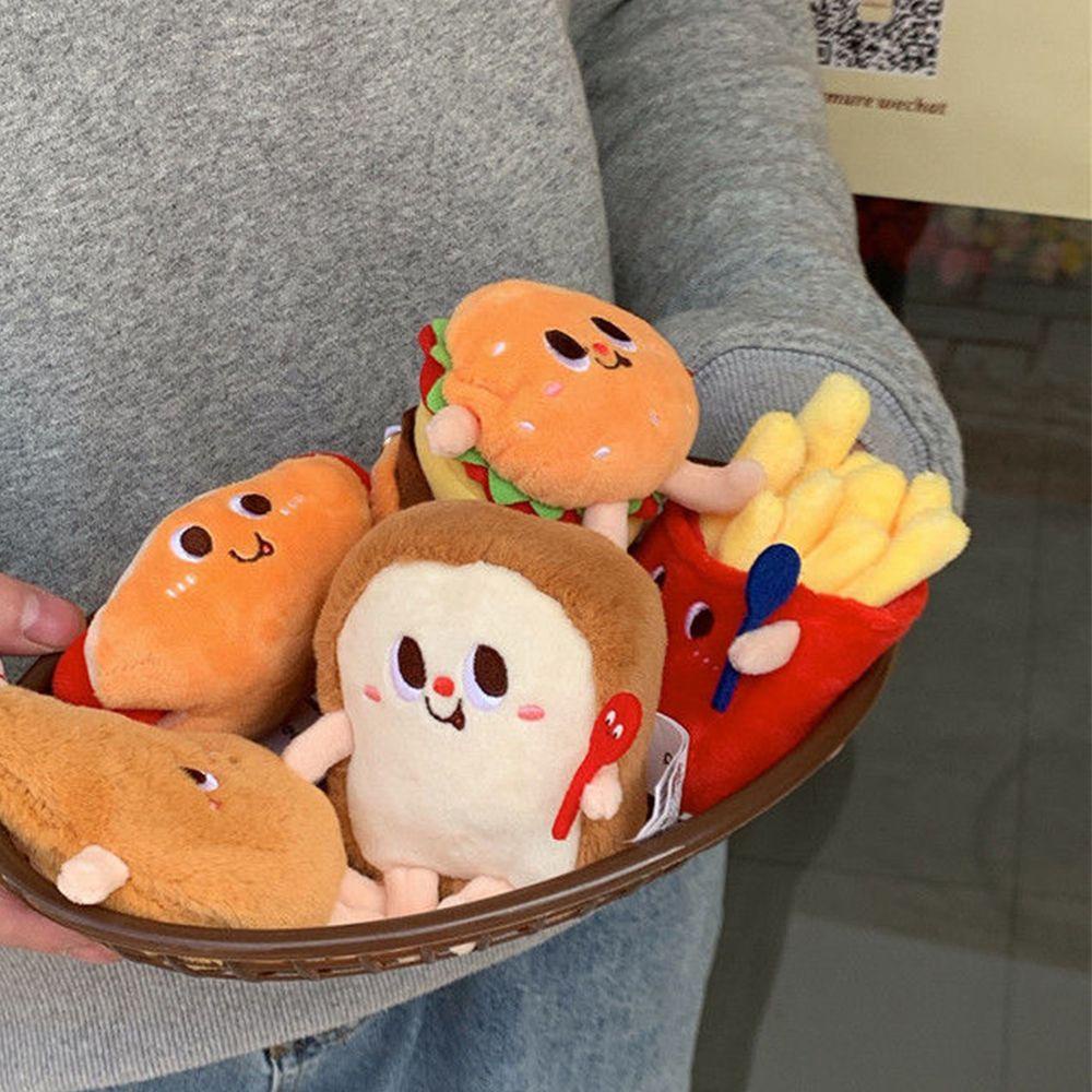 Móc Khóa Hình Bánh Hamburger Nhồi Bông Dễ Thương