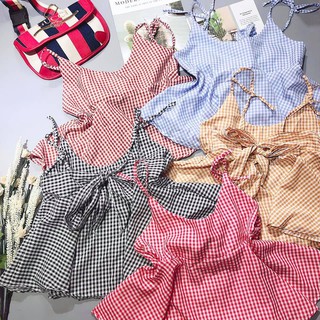 Áo 2 Dây Baby Doll Kẻ Caro Thời Trang Siêu Xinh