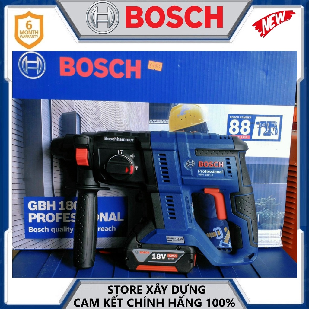 MÁY KHOAN BÊ TÔNG DÙNG PIN 18V 2J BOSCH GBH 180-LI BL -HÀNG CHÍNH HÃNG