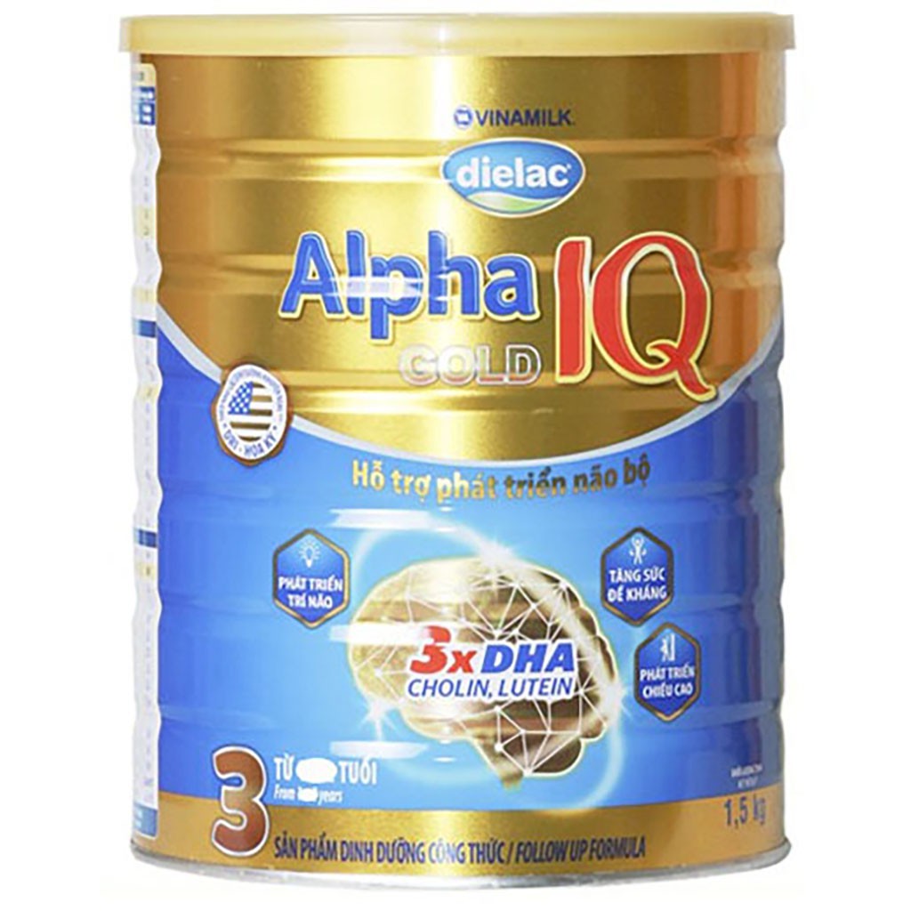 [CHÍNH HÃNG] Sữa Bột Vinamilk Dielac Alpha Gold IQ 3 - Hộp 1,5kg