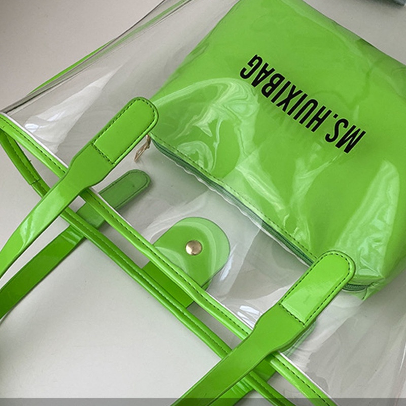 Túi Đeo Vai Bằng Nhựa PVC Trong Suốt Chống Thấm Nước Cho Nữ