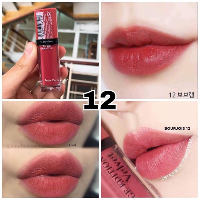 Son bourjois velvet số 12 ( màu đỏ gạch )