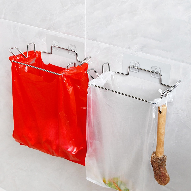 Móc treo túi đựng rác inox cao cấp Elliver móc dán tường giá móc treo bịch đựng rác _TTR
