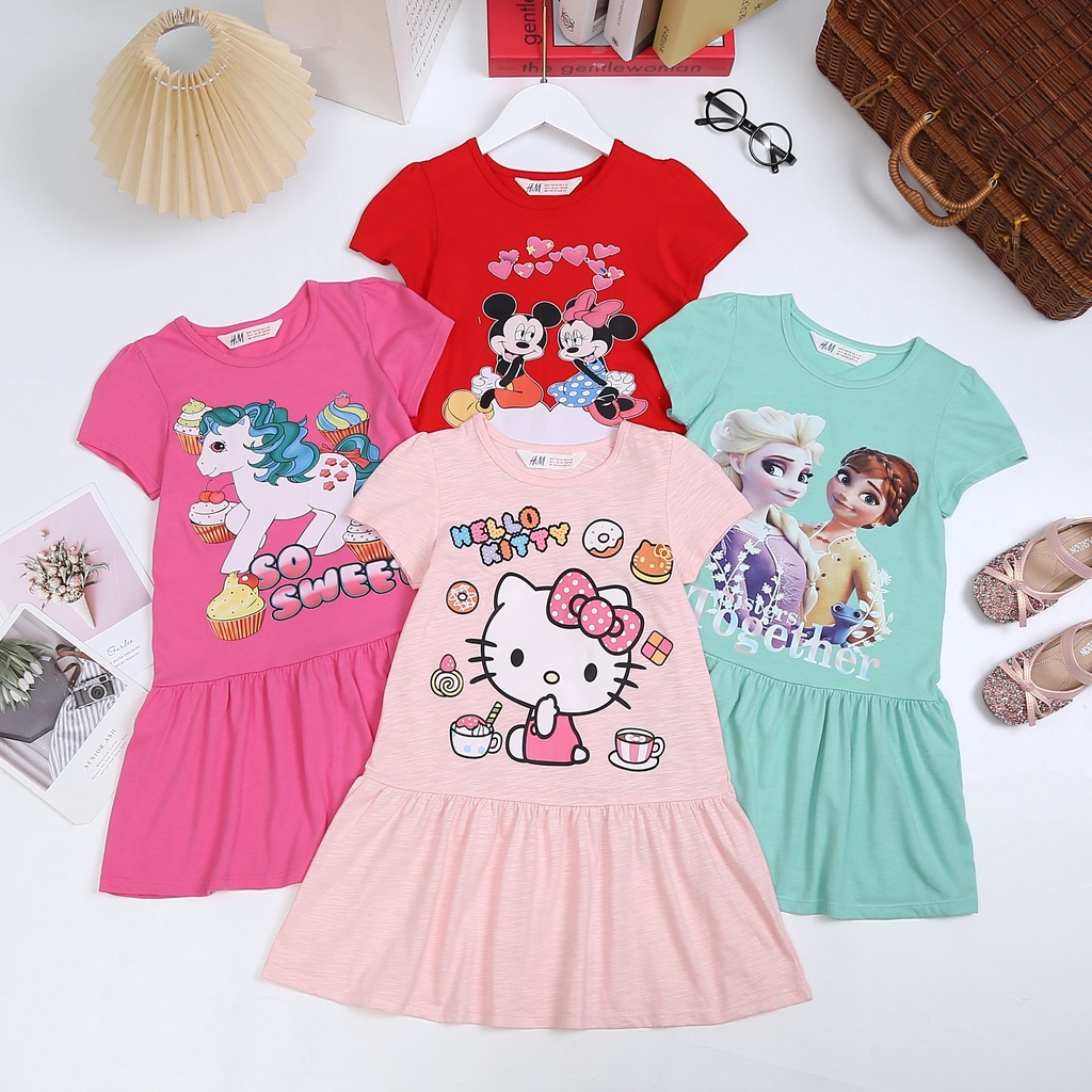 Váy Elsa Cho Bé VNXK Đầm Đuôi Cá Bé Gái Size Đại 13-37 Kg Vải Cotton Xuất Dư Đẹp Thấm Hút Mồ Hôi Homie Kids