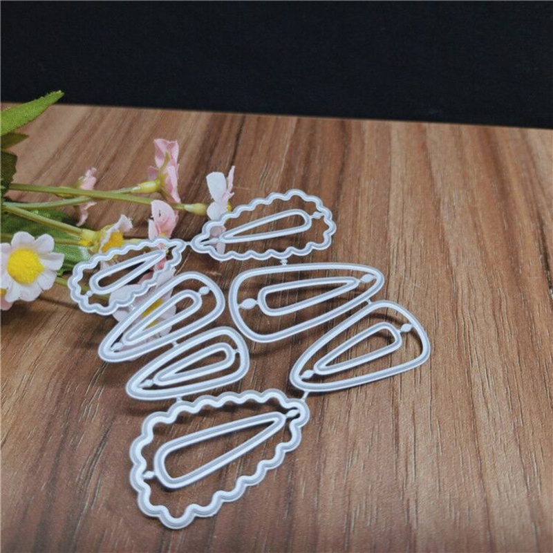 Khuôn Cắt Giấy Kim Loại Hình Kẹp Tóc Dùng Để Trang Trí Thiệp / Scrapbook
